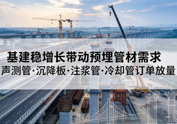 滁州基建稳增长带动预埋监测管材需求，声测管、沉降板、注浆管订单持续放量